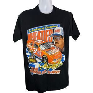 Vintage Dale Earnhardt Black Wheaties 7-Time Winston Cup Shirt Large USA 1997